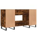 vidaXL Stôl dymový dub 140x50x75 cm kompozitné drevo