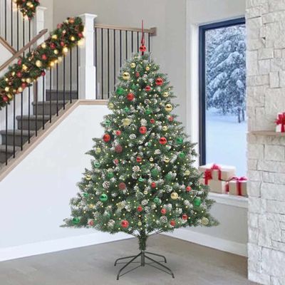 vidaXL Umelý vianočný stromček Zelená 240 cm PVC, plast a oceľ
