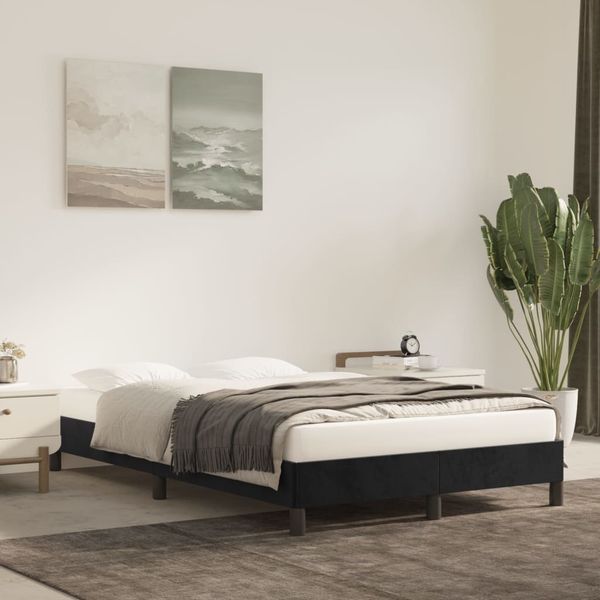 vidaXL Posteľ bez matracom čierna 120x190 cm zamat