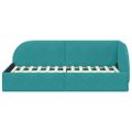 vidaXL Rohový rám postele Tyrkysová 100 cm x 200 cm Zamat