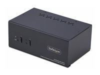 Startech 2-Port Dual-Monitor DisplayPort a HDMI KVM Switch, 4K 60Hz - Prepínač KVM / audio / USB - 2 x KVM / zvuk / USB - 1 miestny používateľ - desktop - kompatibilný s TAA