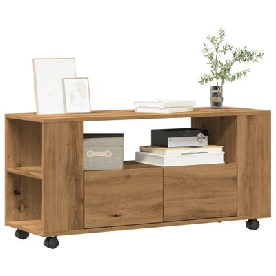 vidaXL TV skrinka kolieska dub artisan 102x34,5x43cm kompozitné drevo