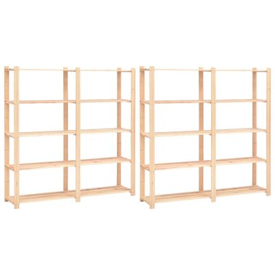 vidaXL Regály s 5 policami 2 ks 170x38x170 cm borovicový masív 500 kg
