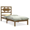 vidaXL Posteľný rám medový drevený masív 75x190cm malé jednolôžko