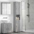 vidaXL Set kabinetov do kúpeľne TULUM Sivý Sonoma 37 x 31,5 x 203 cm