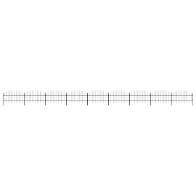vidaXL Záhradný plot s vrchnou časťou z ocele 1506x100 cm čierny