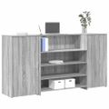 vidaXL Recepčný stôl sivý dub sonoma 200x50x103,5 cm kompozitné drevo