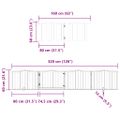 vidaXL Brána pre psa s dvere sklad. 10pan. biela 800cm topoľové drevo