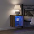 vidaXL Floating Shelf with LED Light Hnedá 40 x 28,5 x 40 cm