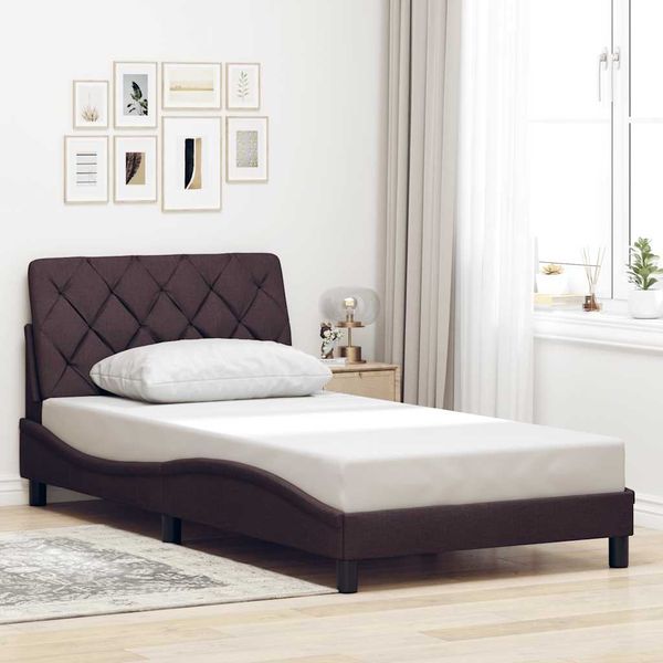 vidaXL Rám postele bez matraca tmavohnedá 100x200 cm látka