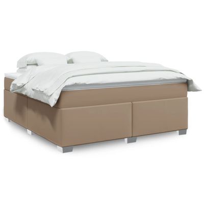 vidaXL Boxspring posteľ s matracom kapučínová 180x200 cm umelá koža