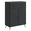 vidaXL Servírovacia skriňa Čierna 66 x 34,5 x 90 cm Kompozitné drevo