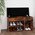vidaXL Lavica na topánky+podložka, tmavý dub 80x30x47 cm