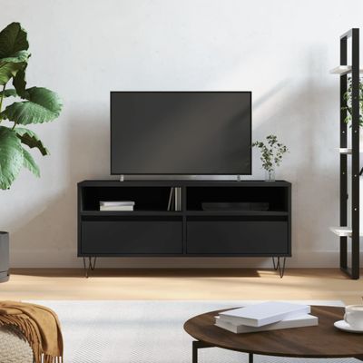 vidaXL TV skrinka čierna 100x34,5x44,5 cm spracované drevo
