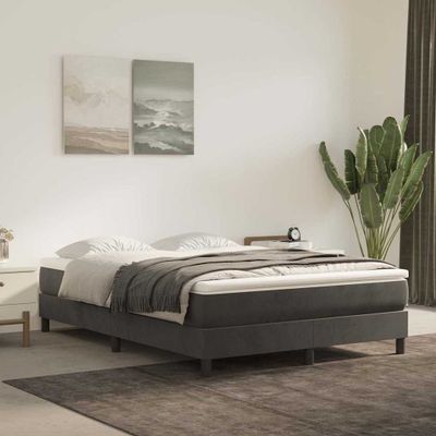 vidaXL Matrac s taštičkovými pružinami stredná tvrdosť, tmavosivý 137x190x20 cm, zamat