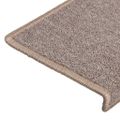vidaXL Schodové rohože 15 ks 65x21x4 cm svetlohnedé s obdĺžnikovým okrajom
