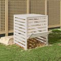 vidaXL Kompostér biely 82,5x82,5x99,5 cm masívne borovicové drevo
