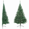 vidaXL Umelý polovičný vianočný stromček+stojan, zelený 180 cm, PVC