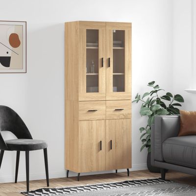 vidaXL Vysoká skrinka dub sonoma 69,5x34x180 cm spracované drevo