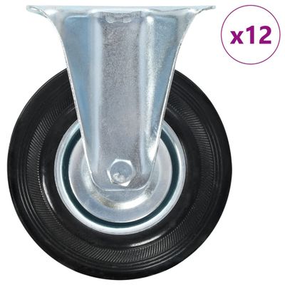vidaXL Pevné kolieska 12 ks, 125 mm