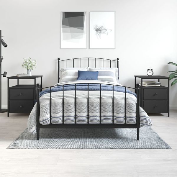 vidaXL Nočné stolíky 2 ks čierne 44x45x60 cm kompozitné drevo