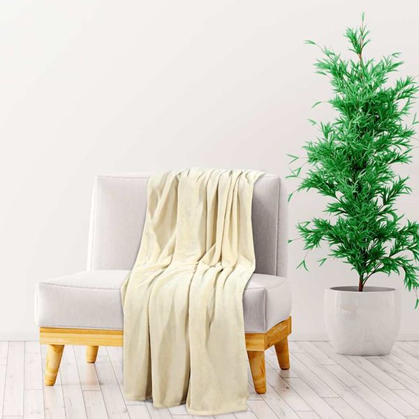 vidaXL Deka krémová 150x200 cm polyester