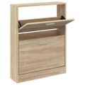vidaXL Skrinka na topánky, dubová, 59x17x81 cm, imitácia dreva