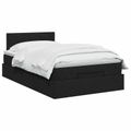 vidaXL Ottoman posteľ s matracom a LED Čierna 120 x 190 cm Látka