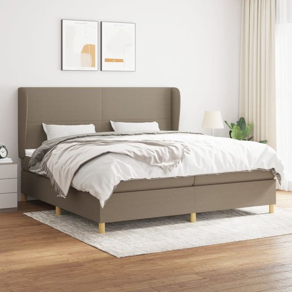 vidaXL Boxspring posteľ s matracom sivohnedý 200x200 cm látka