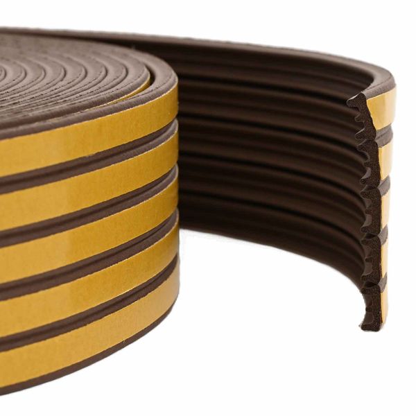 vidaXL Samolepiaca tesniaca páska na okno Hnedá 15 x 8 mm 12 m