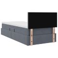 vidaXL LED úložná posteľ s matracom Tmavosivá 90 x 190 cm Zamat