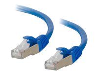 Patch kabel - RJ-45 (M) do RJ-45 (M) - 10 m - STP - CAT 6a - lisovaný, provedení bez hrbolků, licna - modrá