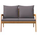 vidaXL Záhradná lavička s vankúšom Prírodný olej 115 x 65 x 71 cm