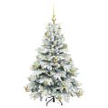 vidaXL Umelý vianočný stromček s 150 LED-i Biela 120 cm PE a PVC