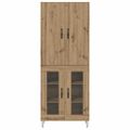 vidaXL Highboard 2 ks Remeselný dub 69,5 x 34 x 180 cm