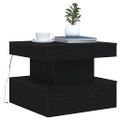 vidaXL Konferenčný stolík s LED svetlami, čierny dub 50x50x40 cm