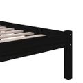 vidaXL Posteľný rám čierny drevený masív 75x190cm malé jednolôžko