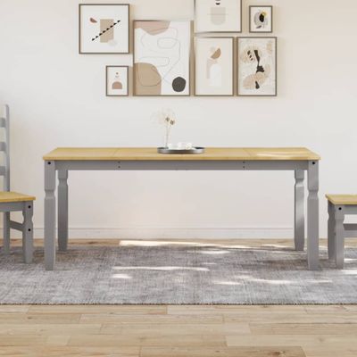 vidaXL Jedálenský stôl Corona sivý 180x90x75 cm borovicový masív