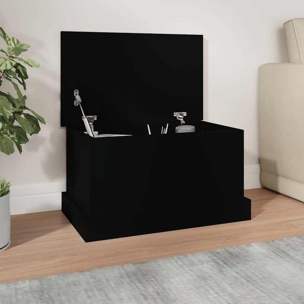 vidaXL Úložný box čierny 50x30x28 cm spracované drevo