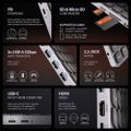 AXAGON HMC-KB-CS, USB 5Gbps hub s CZ/SK klávesnicí, HDMI 4K/60Hz, 3x USB-A, SD/mSD, audio, PD 100W Dokovací stanice, s klávesnicí, USB-C 100W PD, HDMI, 3× USB, 3,5mm jack, ctecka SD i microSD karet, 60cm
