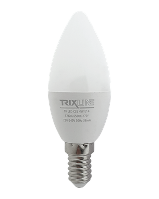 LED žiarovka Trixline 4W 376lm E14 C35 studená biela