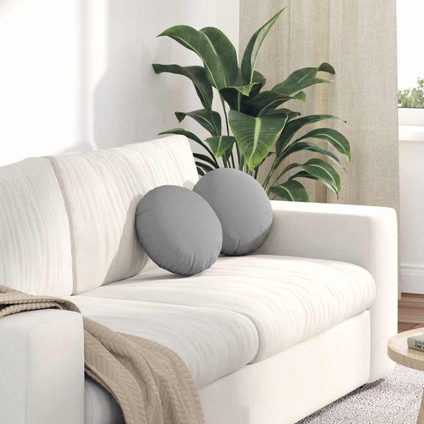 vidaXL Vankúše na sedenie 2 pcs Oblá šedá Ø30 x 13 cm látka