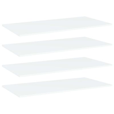 vidaXL Prídavné police 4 ks, biele 100x50x1,5 cm, kompozitné drevo