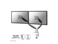 Montážna sada - plný pohyb - pre 2 LCD displeje - strieborná - veľkosť obrazovky: 10"-32" - upevnenie svorkou, priechodka, upevniteľné na stôl