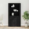 vidaXL Highboard Čierny dub 80 x 33 x 150 cm Kompozitné drevo