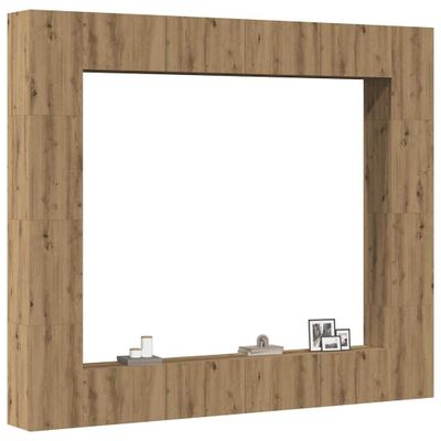 VidaXL 8 dielna súprava nástennej TV skrinky Artisan Oak
