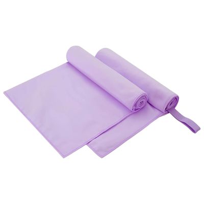 vidaXL Športové uteráky 2 pcs Fialová 100 x 50 cm Polyester a polyamid