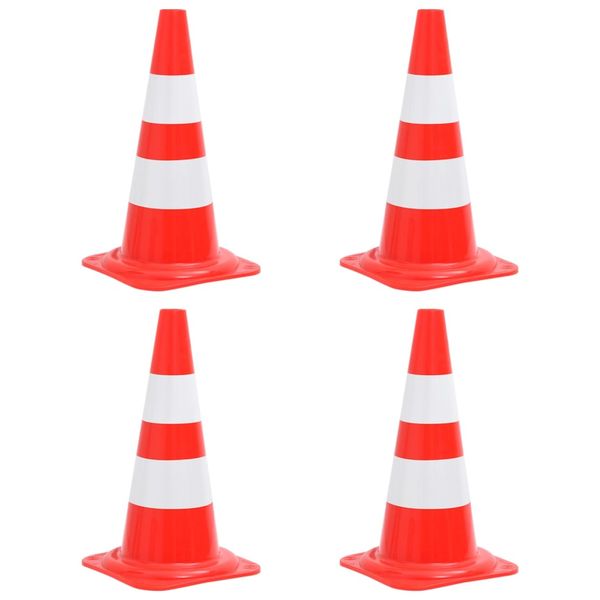 vidaXL Reflexné dopravné kužele 4 ks červeno-biele 50 cm