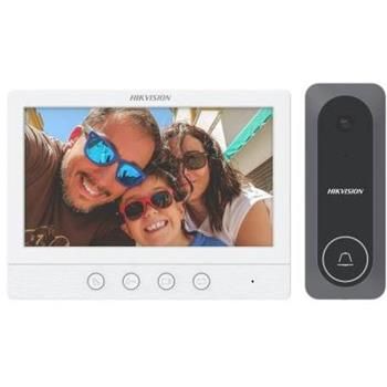 Hikvision Kit videotelefónu, analógový 4-drôtový, bytový monitor + vnútorná dverová stanica