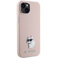 Karl Lagerfeld obal pre iPhone 15 Plus 6,7" KLHCP15MSMHCNPP ružový HC SILIKÓN C KOVOVÝ KOLÍK